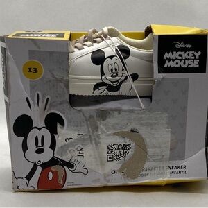 Disney Mickey Mouse Kids Sneakers - White and Black Size 13 NIB